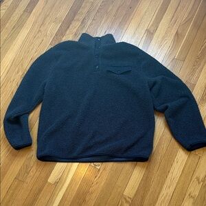 Banana Republic Men's Dark Gray quarter snap Sherpa sweater sweatshirt xxl tall